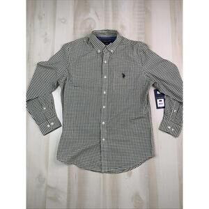 U.S Polo Assn Men’s Green Check  Woven Oxford Shirt Small NWT- 12740